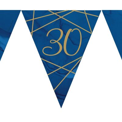 Banderines de papel con geoda azul marino y dorado, 30 años de edad, estampados con papel de aluminio