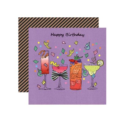 Handmade Cocktail Birthday Greetings Card