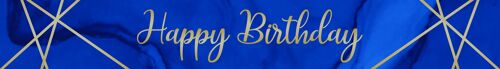 Navy & Gold Geode Happy Birthday Foil Banner