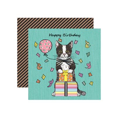 Handmade Cat Birthday Greetings Card