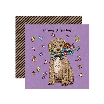 Handmade Cockapoo Dog Birthday Greetings Card