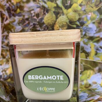 BOUGIE PARFUMEE CIRE 100 % VEGETALE SOJA 6X6 80 G BERAMOTE