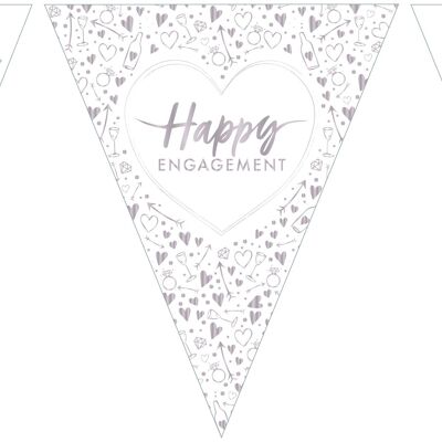 Happy Engagement Paper Flag Bunting Foil Stamped