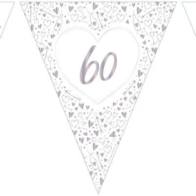 Diamond Anniversary Paper Flag Bunting Foil Stamped