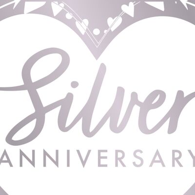 Banner de lámina de aniversario de plata