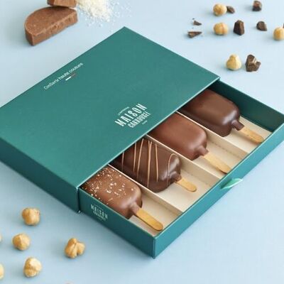 Scatola da 4 marshmallow masticabili – Marshmallow ricoperti di cioccolato