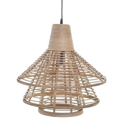 PLAFONIERA IN RATTAN 43X43X43 MARRONE NATURALE LA186403