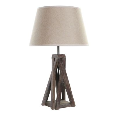 LAMPE DE TABLE BOIS RECYCLÉ 35X35X56 E27 LA189433