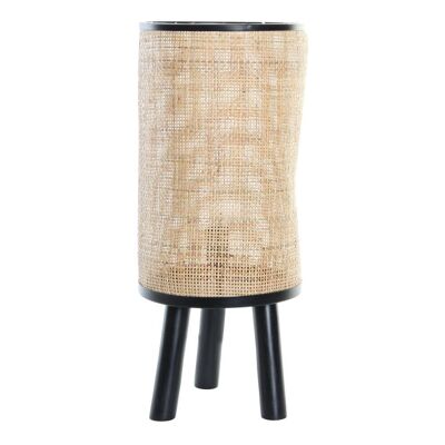 LAMPE DE TABLE MÉTAL ROTIN 25X25X59 NOIR LA189833
