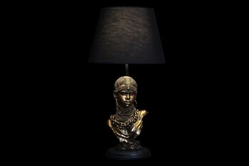 LAMPE DE TABLE AFRICAINE EN RESINE 31X31X58 LA189998 2