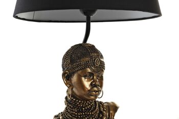LAMPE DE TABLE AFRICAINE EN RESINE 31X31X58 LA189998 3