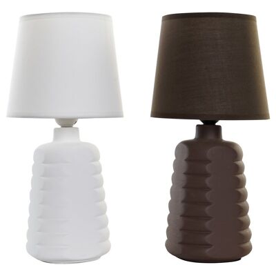 TABLE LAMP STONEWARE POLYESTER 18X18X37 2 ASSORTED. LA190087