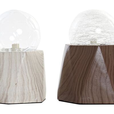 TABLE LAMP CEMENT GLASS 12X12X16 2 ASSORTED. LA190101