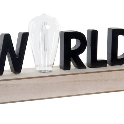 DECORAZIONE LUCE LED MDF 34X8X16 WORLD BLACK LA194431