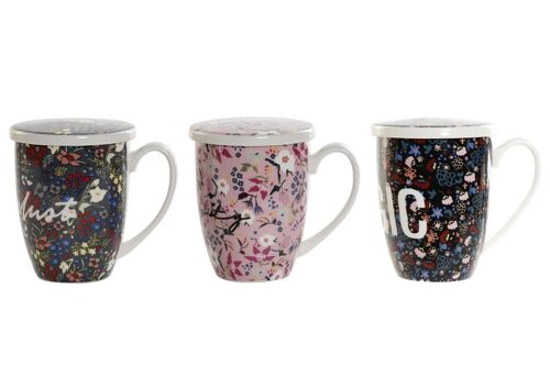 MUG INFUSIONES PORCELANA 12X8,3X11 380ML, 3 SURT. LC175741