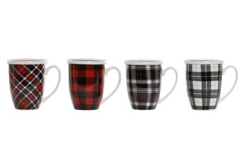 TASSE À INFUSION PORCELAINE 12X8,3X11 380ML, TARTAN 4 LC175757 1