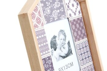 CADRE PHOTO BOIS POLYESTER 9X13 CARREAUX LILAS LD130164 2