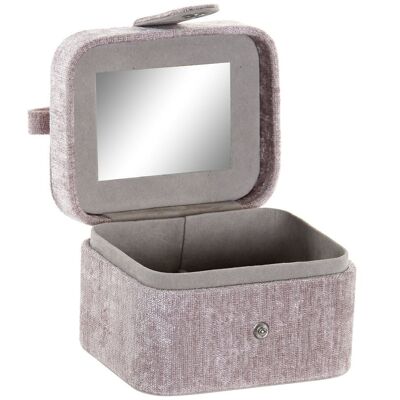 JEWELRY BOX POLYESTER 7,5X11,3X10 PINK VELVET LD169970