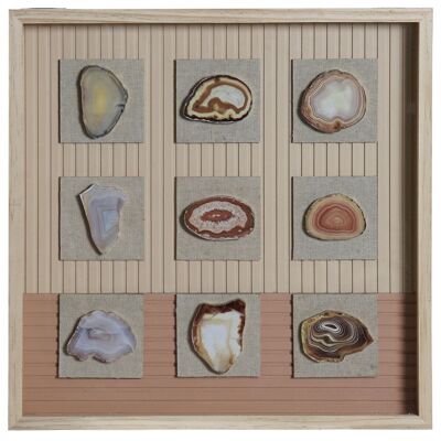 MDF GLASS PICTURE 40X3X40 MATT BEIGE GEODES LD171471