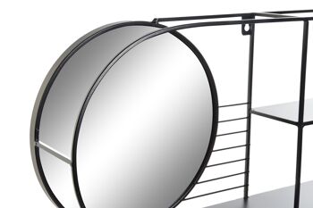 ÉTAGÈRE MURALE EN MÉTAL 59X10X27 MIROIR NOIR LD177997 2