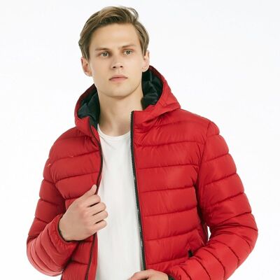 Hooded down jacket TEDESCHI-RED