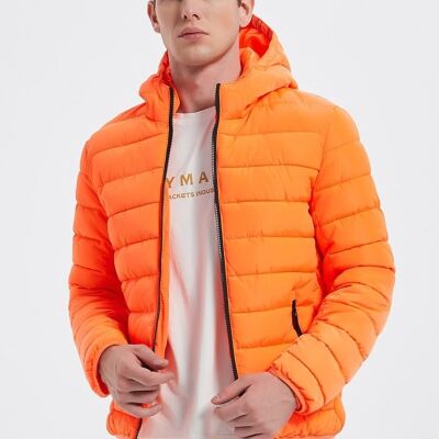 Hooded down jacket TEDESCHI-FLUO ORANGE