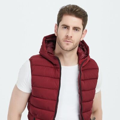 MAXIME-BORDEAUX hooded sleeveless down jackets