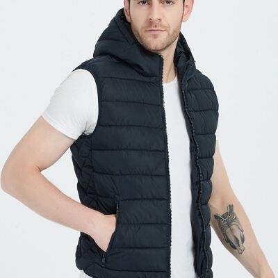 MAXIME hooded sleeveless down jackets - DARK BLUE