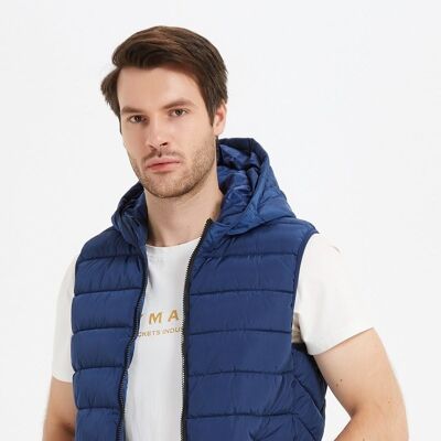 MAXIME hooded sleeveless down jackets - ROYAL BLUE