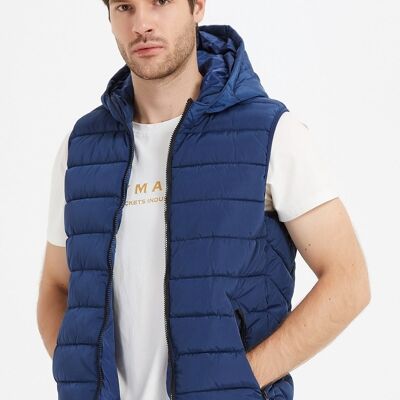 MAXIME hooded sleeveless down jackets - ROYAL BLUE