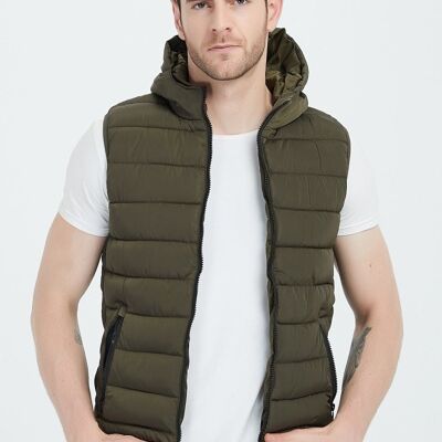 MAXIME-KAKI hooded sleeveless down jackets