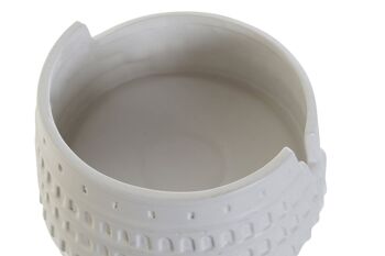 VASE CERAMIQUE 20X20X10 COLISEUM BLANC LD178032 3