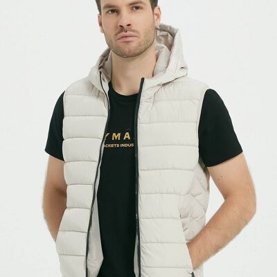 MAXIME hooded sleeveless padded jackets-OFF WHITE