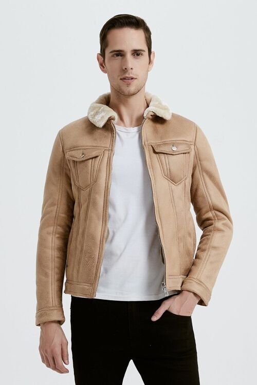 Blouson simili daim GABIN-BEIGE