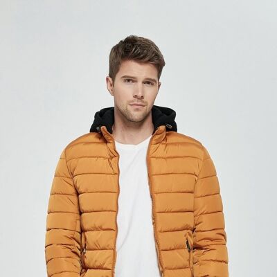 Hooded down jacket LINO-MOUTARDE