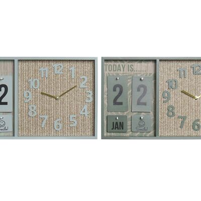 OROLOGIO DA PARETE MDF PP 40X5X24 CALENDARIO 2 ASSORTIMENTI. LD181385