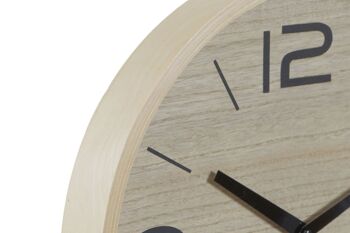 HORLOGE MURALE MDF PLASTIQUE 38X38X5 NATUREL LD183391 2