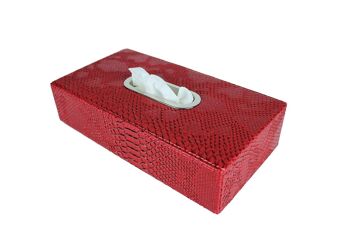 Boîte à mouchoirs rectangulaire reptile rouge 1