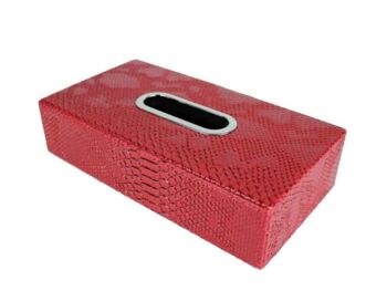 Boîte à mouchoirs rectangulaire reptile rouge 2