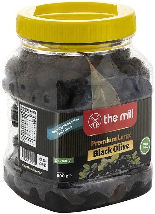 The Mill Natürlich Fermentierte Schwarze Oliven 900 g PET - Größe 201-260 (L)