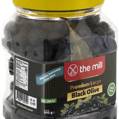 The Mill Naturally Fermented Black Olives 900g PET - Taille 201-260 (L)