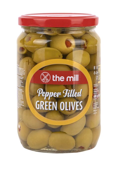 The Mill Grüne Oliven gefüllt mit Paprika 680 g Glas