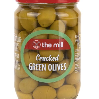 The Mill Cracked Green Olives 680g jar