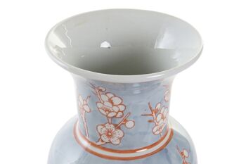 VASE PORCELAINE 13X13X31 FLEURS BLEUES LD190191 2