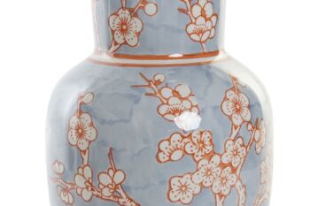 VASE PORCELAINE 13X13X31 FLEURS BLEUES LD190191 3