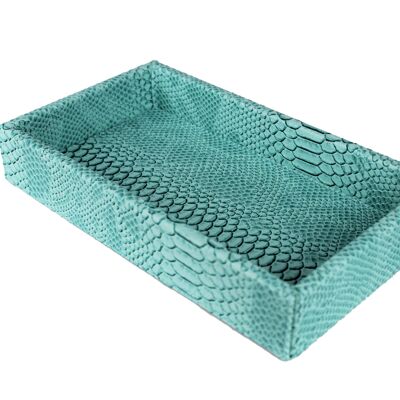 Small rectangular tray reptile turquoise