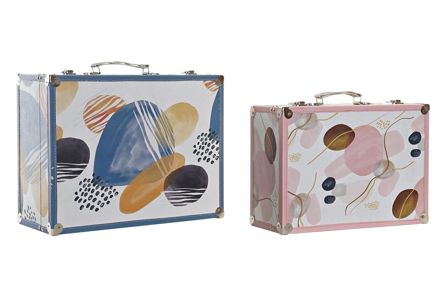 BOX SET 2 LEGNO POLIESTERE 43X19X34 ASTRATTO LD190337