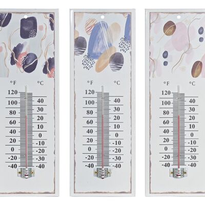 THERMOMETER METALLGLAS 11X1X31 ABSTRAKT 3 SORTIMENTE. LD190348