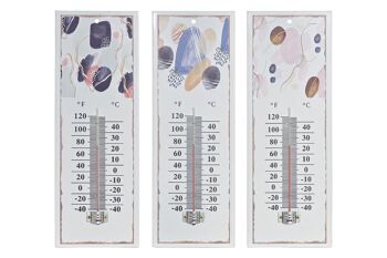 THERMOMÈTRE MÉTAL VERRE 11X1X31 ABSTRAIT 3 ASSORTIMENTS. LD190348 1