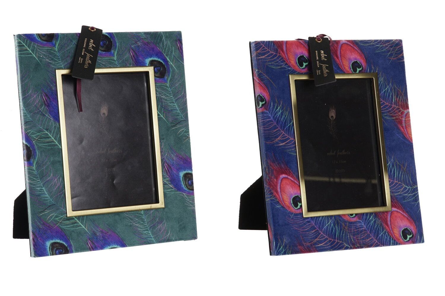 PHOTO FRAME 13X18 POLYESTER 21X1,5X26 FEATHERS 2 ASSORTED LD190955